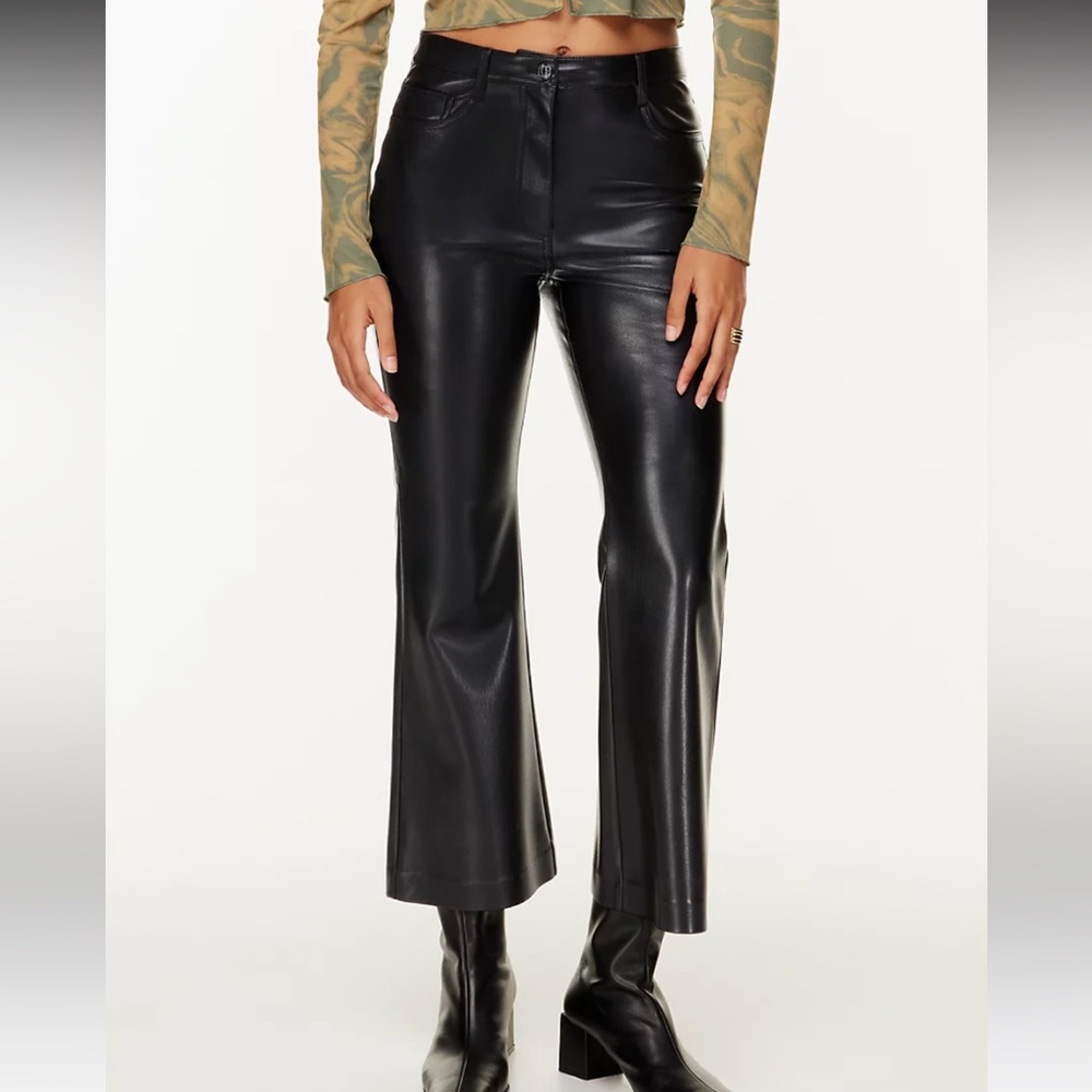 Melina kick flare vegan leather pants